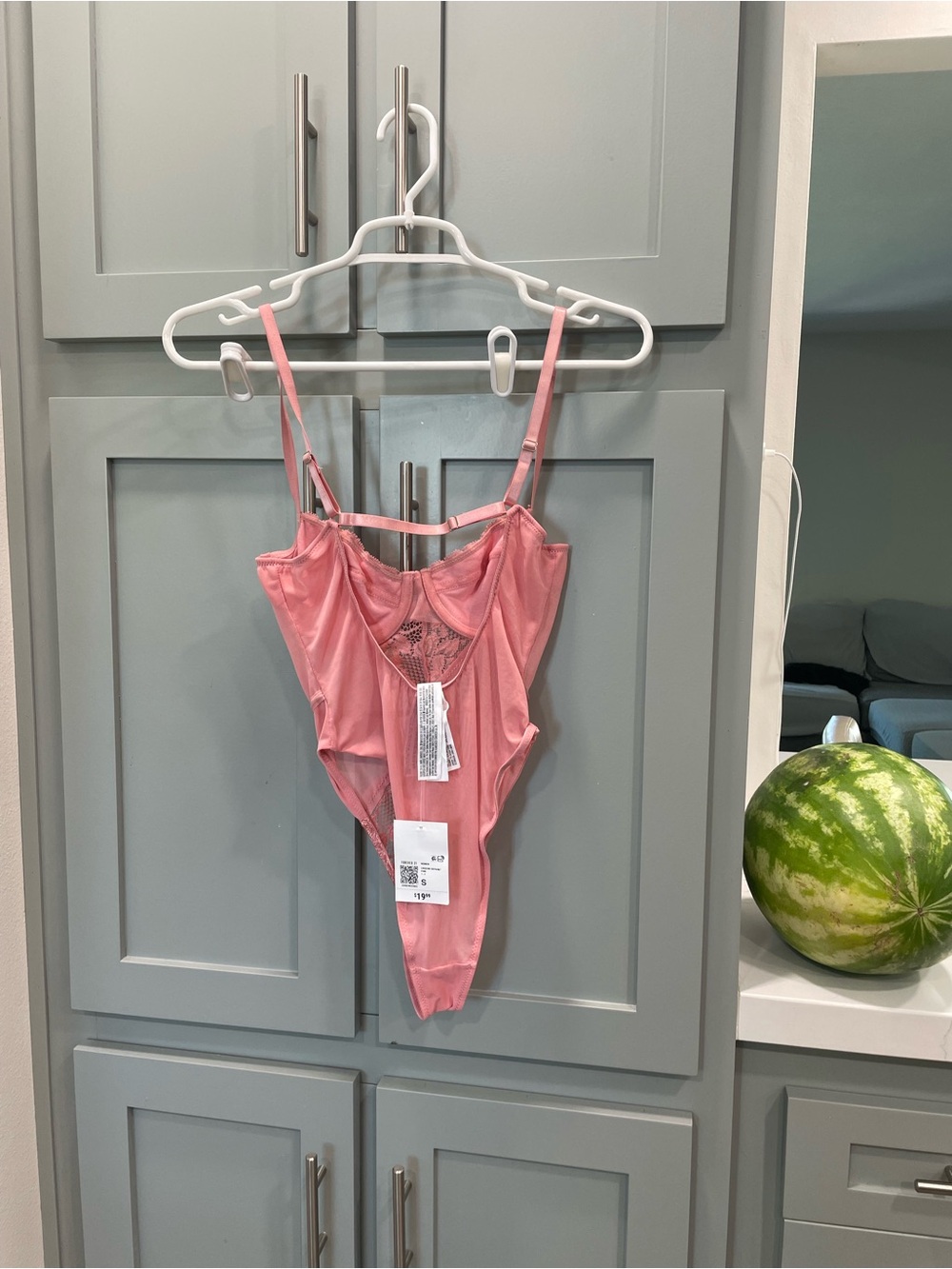Forever 21 Rose Pink Satin & Lace Bodysuit